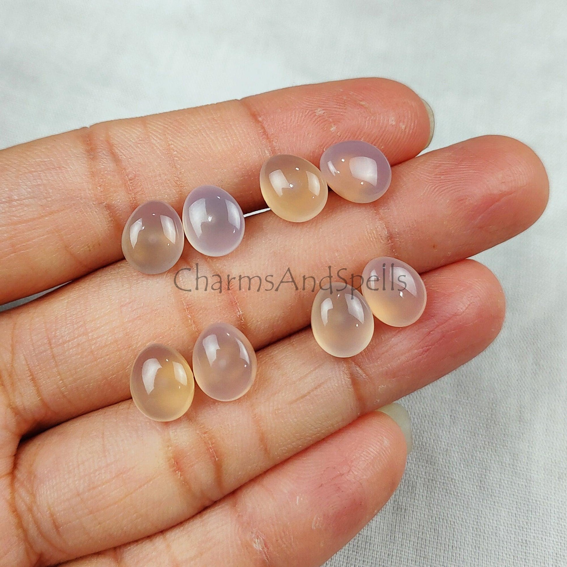 Rose Quartz Stud Earrings, Dainty Gemstone Earrings, Healing Love Crystal Jewelry, Oval Stone Earrings, Gift for Her - Charms And Spells