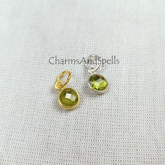 Peridot Pendent, 14k Gold Plated Necklace Pendent, August Birthstone Pendant, Minimalist Green Gemstone Necklace, Gift for Women, Peridot Necklace Making - Charms And Spells