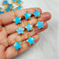 Turquoise Star Shape Gemstone Pendant, 925 Silver Electroplated Single Loop Gemstone Connector, Pendant, DIY Jewelry Making Supply - Charms And Spells