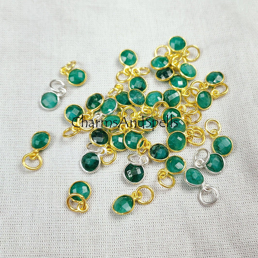 May Birthstone Emerald Pendant, Gold/Silver Plated Emerald Pendant, Gemstone Pendant Necklace, Faceted Emerald Jewelry - Charms And Spells