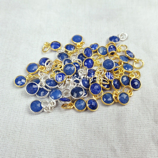 Minimalist Sapphire Pendant, Woman Pendant, Gold Plated Ethnic Pendant, Cute Pendant, Wedding Gift, Blue Stone Jewelry - Charms And Spells