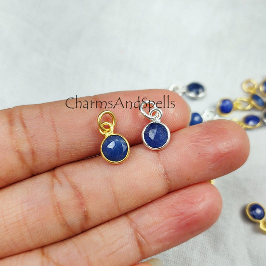 Minimalist Sapphire Pendant, Woman Pendant, Gold Plated Ethnic Pendant, Cute Pendant, Wedding Gift, Blue Stone Jewelry - Charms And Spells