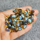 Natural Labradorite Pendant Connectors, Pear Shape Faceted Electroplated Charm, Blue Labradorite Pendant Connector - Charms And Spells
