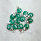 Emerald Gemstone Connectors, Silver / Gold Electroplated Single Bail Charms, May Birthstone Gift, Emerald DIY Jewelry Supplies - Charms And Spells