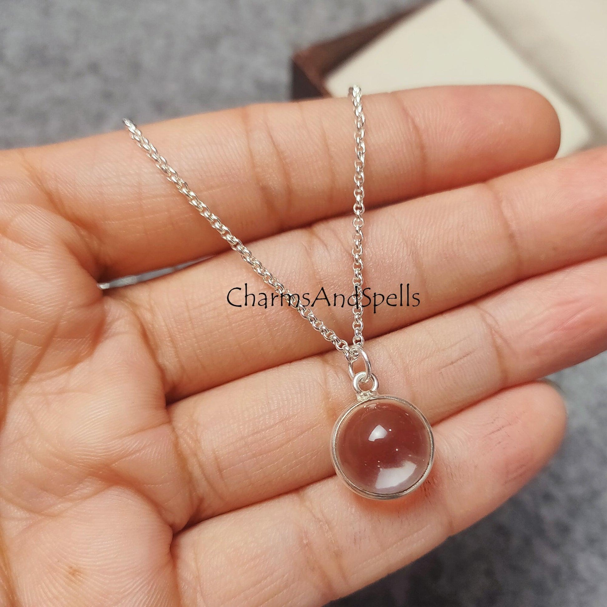 Clear Quartz Crystal Ball Necklace, Crystal Jewelry, Quartz Jewelry, Quartz Sphere Pendant, Quartz - Charms And Spells