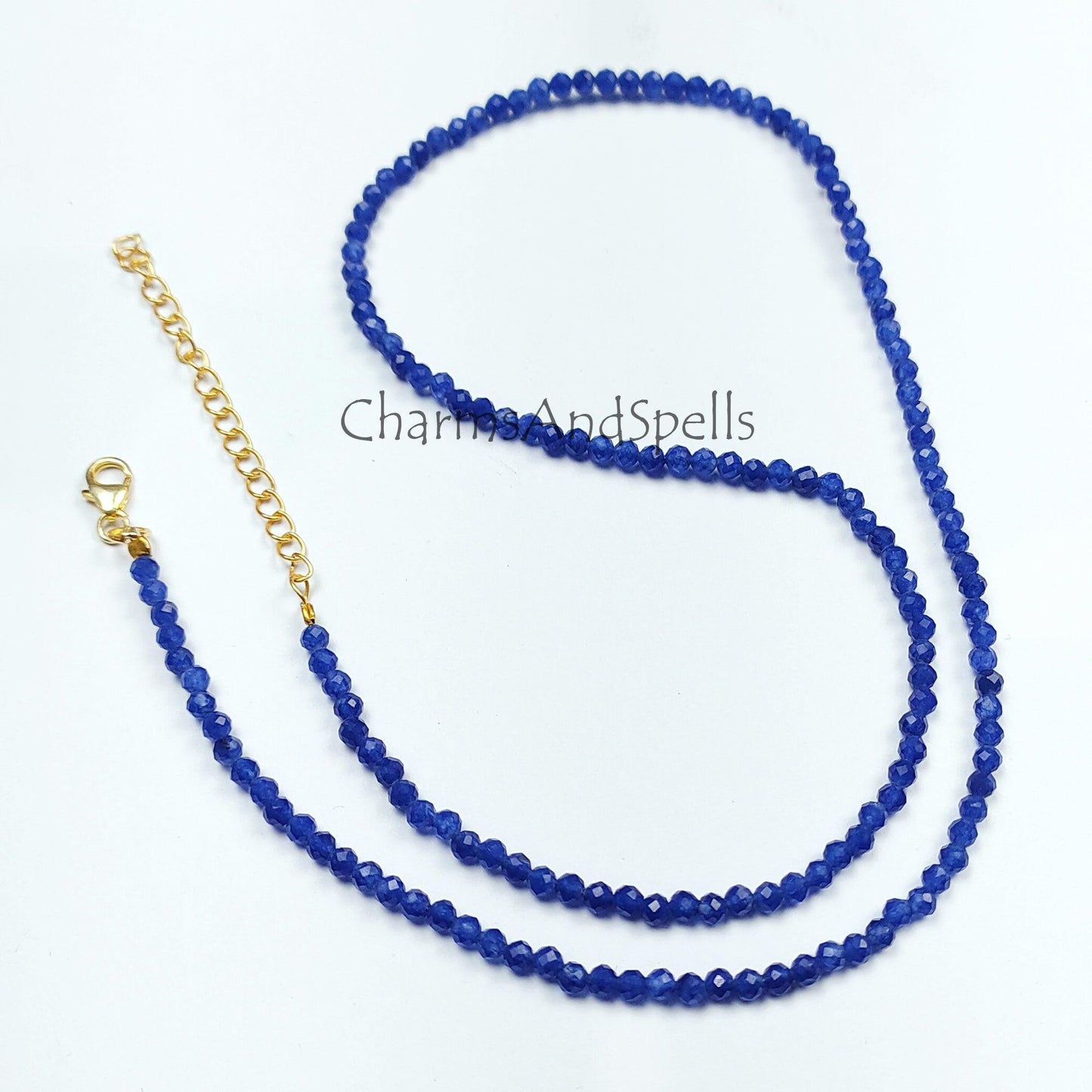 Tanzanite Necklace, Tanzanite Beaded Necklace, Tanzanite Choker, Dainty Tanzanite Necklace, Layering Necklace, December Birthstone - Charms And Spells