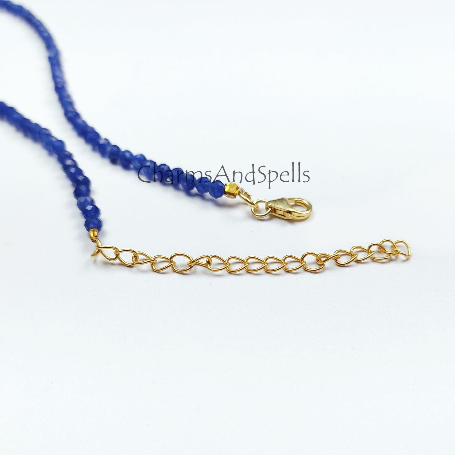 Tanzanite Necklace, Tanzanite Beaded Necklace, Tanzanite Choker, Dainty Tanzanite Necklace, Layering Necklace, December Birthstone - Charms And Spells