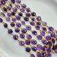 1 Feet Chain, Natural Amethyst Bezel Connector Chain, Amethyst Faceted Bezel Connector Station Link Chain, Purple Amethyst Size 12-16mm Chain,Sold By Foot - Charms And Spells