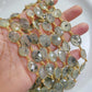 1 Feet Chain, Prehnite Gemstone Bezel Link Chain, Gold Plated Bezel Connector Chain, 12-16 MM Gemstone Connector Link Chain, DIY Necklace, Crafts Supplies - Charms And Spells