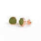 Natural Rough Peridot Stud Earrings, Gemstone Stud Earrings, Peridot Earrings, Raw Peridot Earrings, Rough Peridot Earrings, Crystal Earring - Charms And Spells