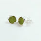 Natural Raw Peridot Stud Earrings, Silver Plated Peridot Stud Earrings, Rough Gemstone Earrings, Stud Earrings, Beautiful Stud Earring, Gift - Charms And Spells