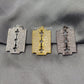 CZ Razor Blade Pendant, Baby Size Razor Blade CZ Pendant, Razor Blade Pendant Necklace, Pave CZ Designers Pendant Necklace, - Charms And Spells