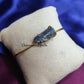 Natural Raw Kyanite Bangle, Gold Plated Bangle, Rough Kyanite Gemstone Jewelry, Cuff Bracelet, Throat Chakra Bangle, Kyanite Cuff Bangle - Charms And Spells