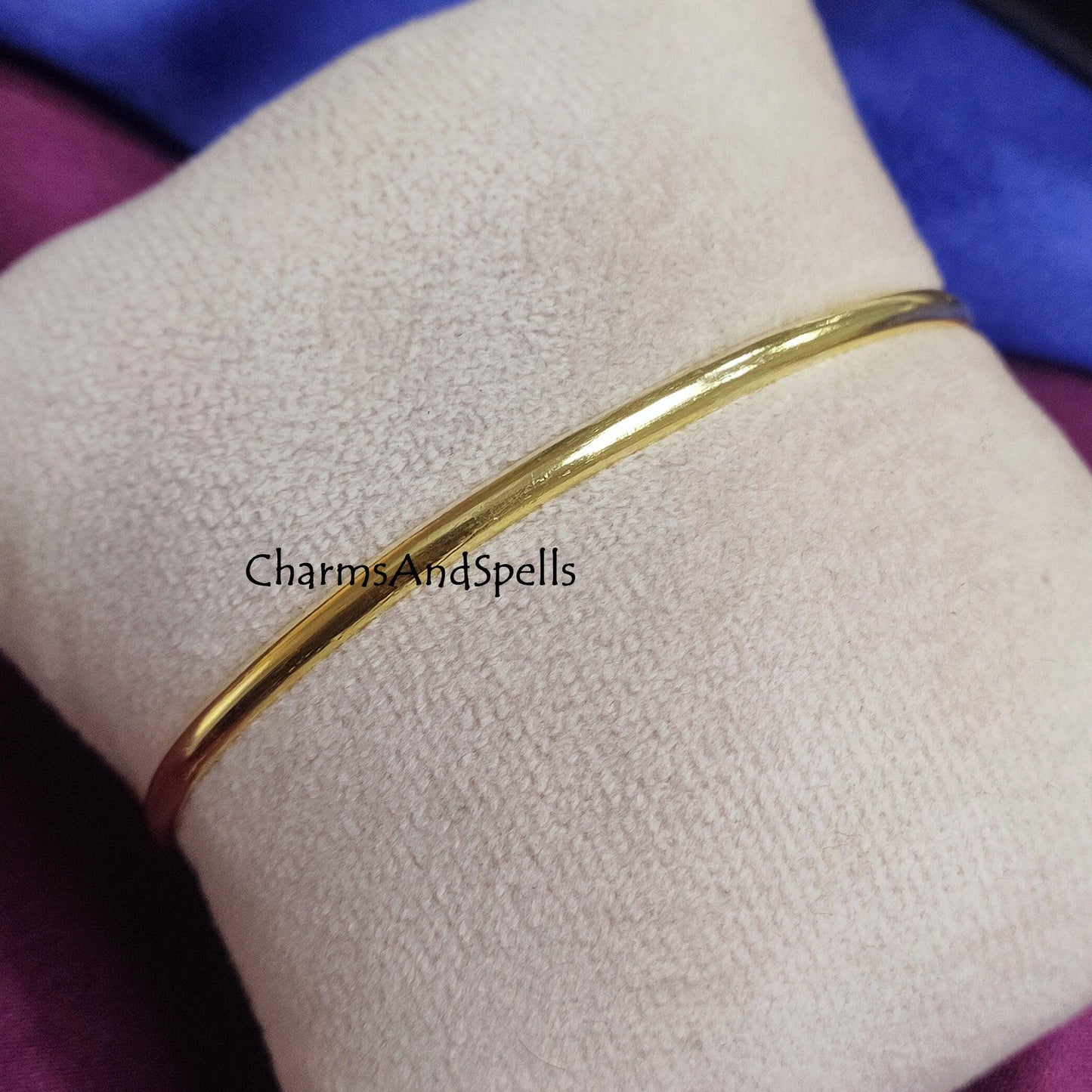 Open Cuff Bracelet Bangle, Plain Gold Plated Bracelet, Open Bangle Bracelet, Adjustable Bangle, Bangle for Women, Open Cuff Bracelet - Charms And Spells