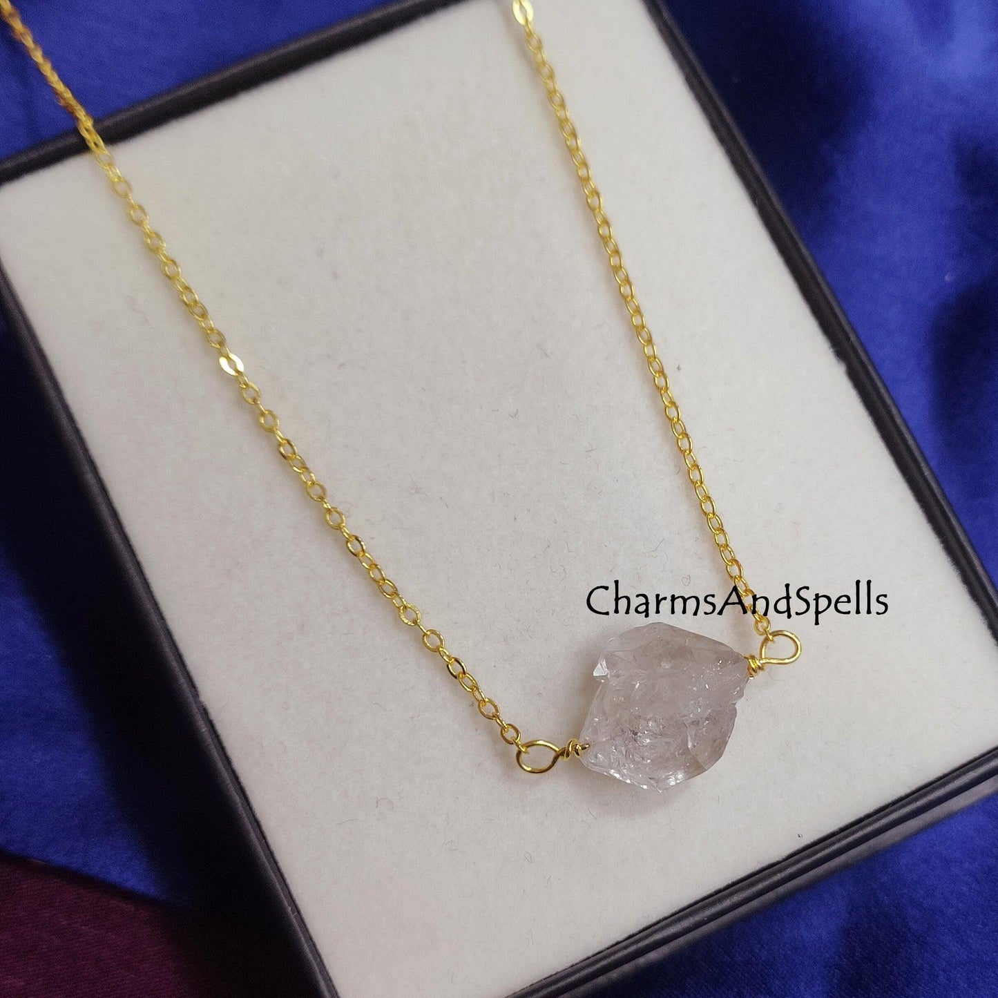 Natural Rough Crystal Clear Quartz Necklace, Gemstone Necklace, Raw Clear Quartz Crystal Pendant, Healing Crystal Necklace, Love Gift Ideas - Charms And Spells