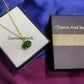 Natural Green Onyx, Ruby Classic Pendant Necklace, Gemstone Necklace, Bridal Charm Necklace, Gold Plated Chain Necklace, Prong Set Necklace - Charms And Spells