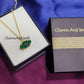 Green Onyx, Garnet Evil Eye Pendant Necklace, Gemstone Necklace, Protection Necklace, Boho Statement Jewelry, Dainty Necklace, Gift for Her - Charms And Spells