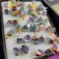 Raw Fluorite Crystal Connector | Clarity & Focus Stone Charm Pendant