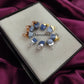 Raw Blue Opal Crystal Connector | Calm & Communication Stone Charm Pendant