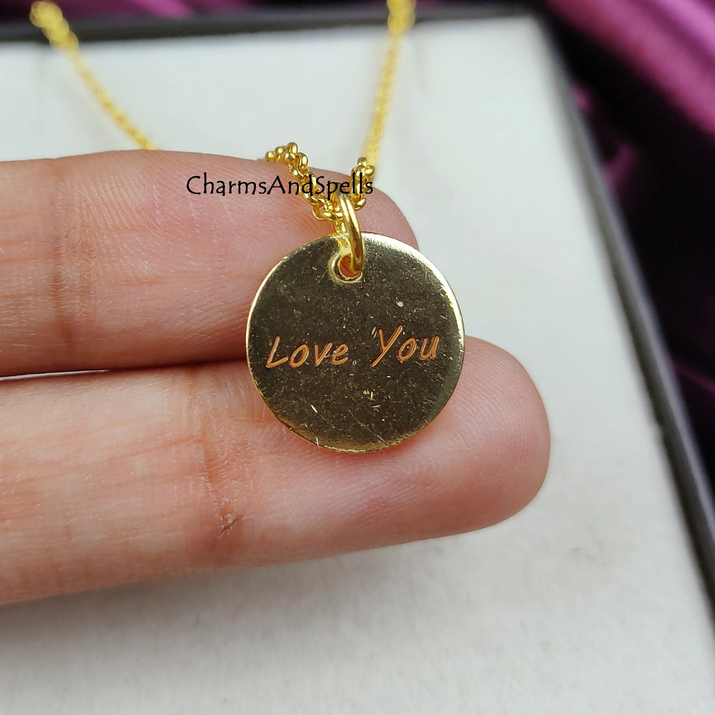 Personalized Engraved Necklace, Gift For Daughter, Coin Necklace, love Necklace, Layering Jewelry Engraving Jewelry, Gift For Girlfriend