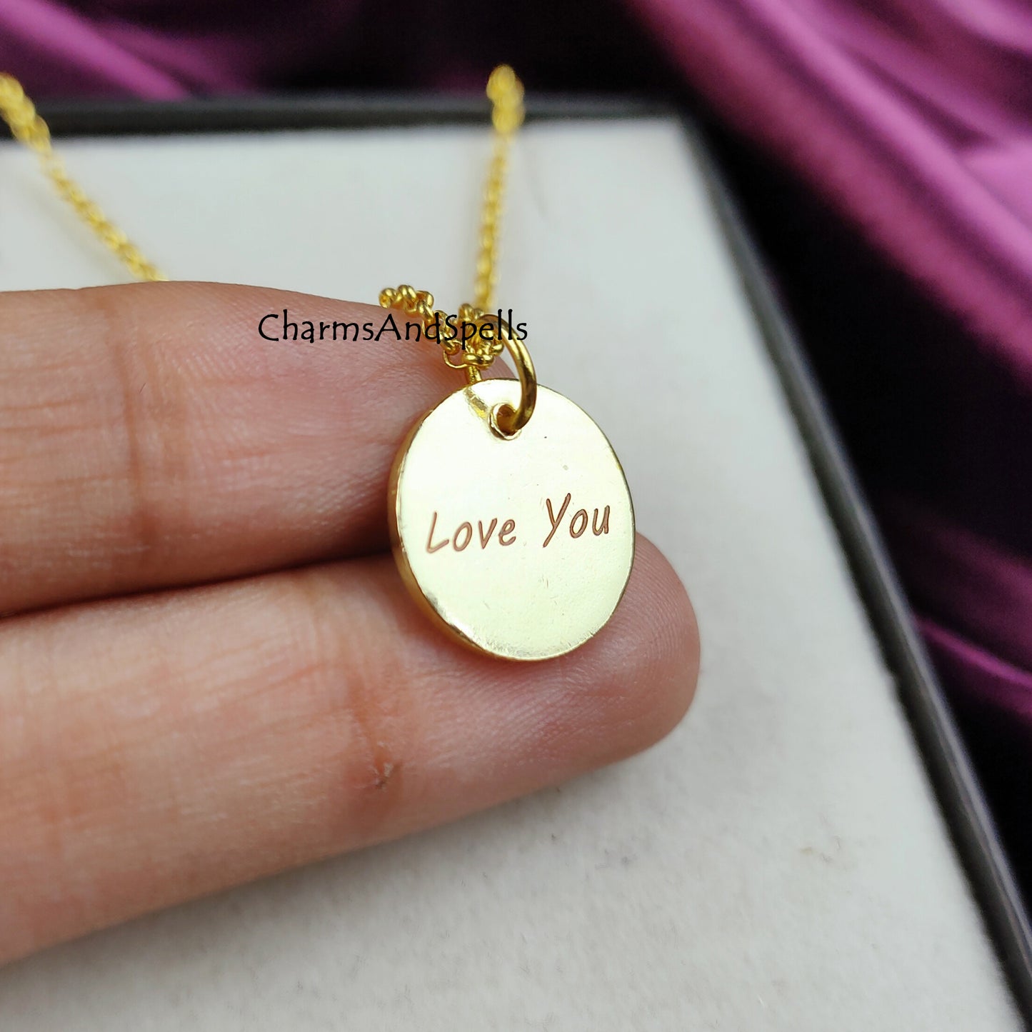 Personalized Engraved Necklace, Gift For Daughter, Coin Necklace, love Necklace, Layering Jewelry Engraving Jewelry, Gift For Girlfriend