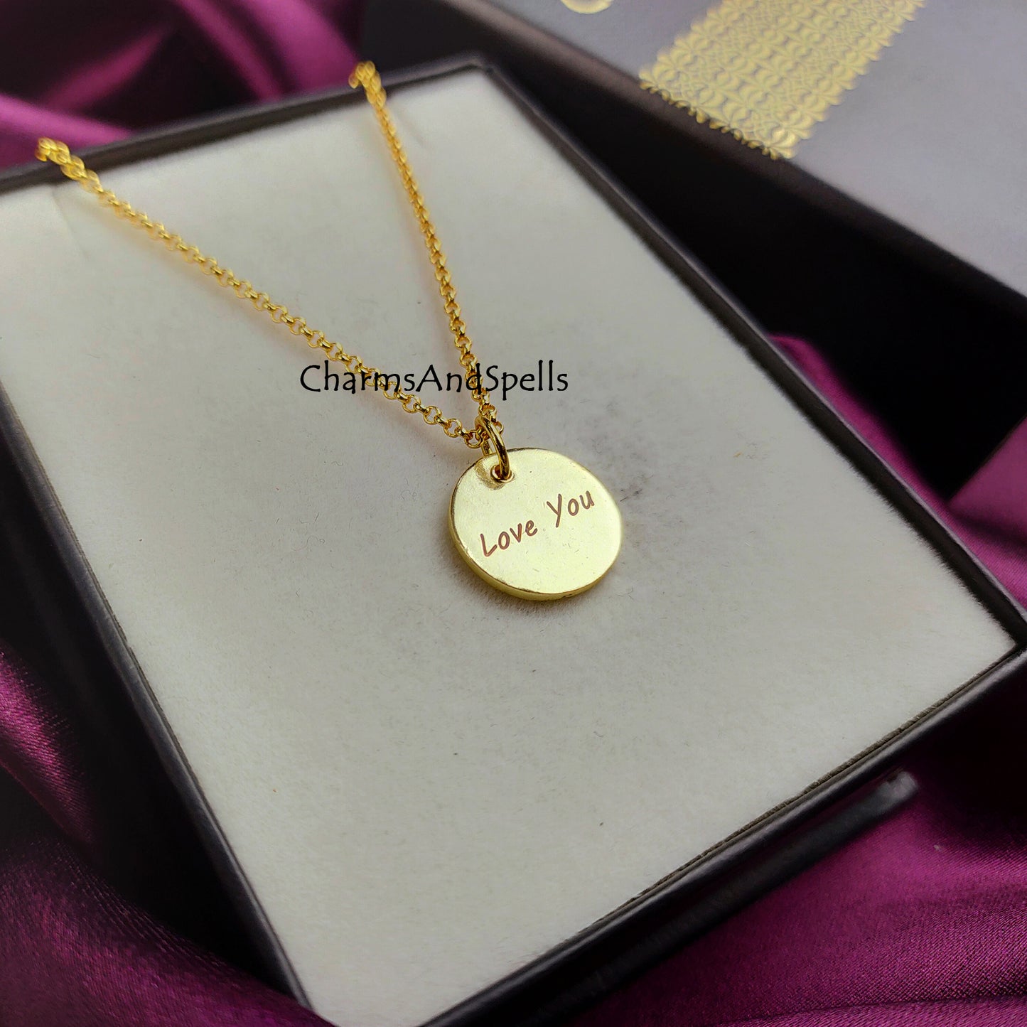 Personalized Engraved Necklace, Gift For Daughter, Coin Necklace, love Necklace, Layering Jewelry Engraving Jewelry, Gift For Girlfriend