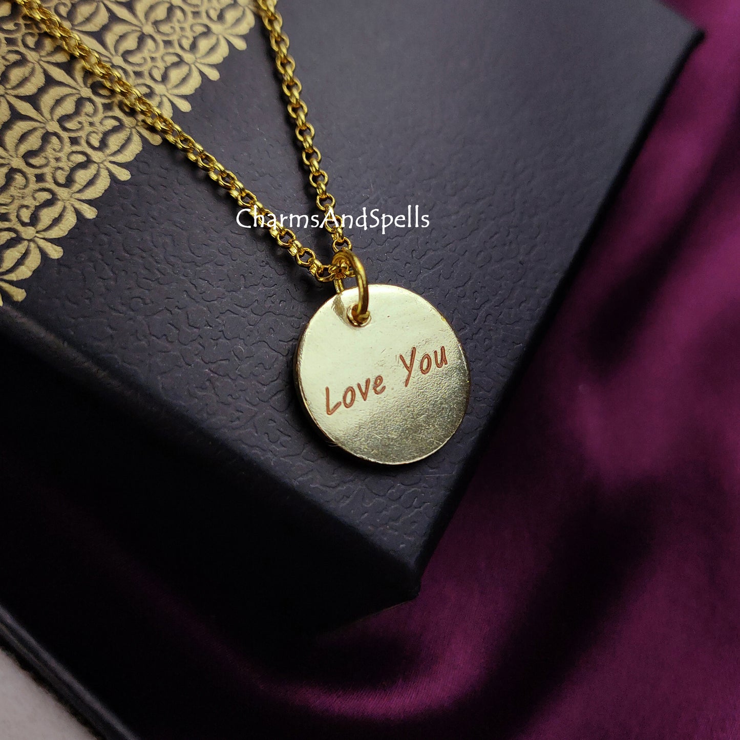 Personalized Engraved Necklace, Gift For Daughter, Coin Necklace, love Necklace, Layering Jewelry Engraving Jewelry, Gift For Girlfriend