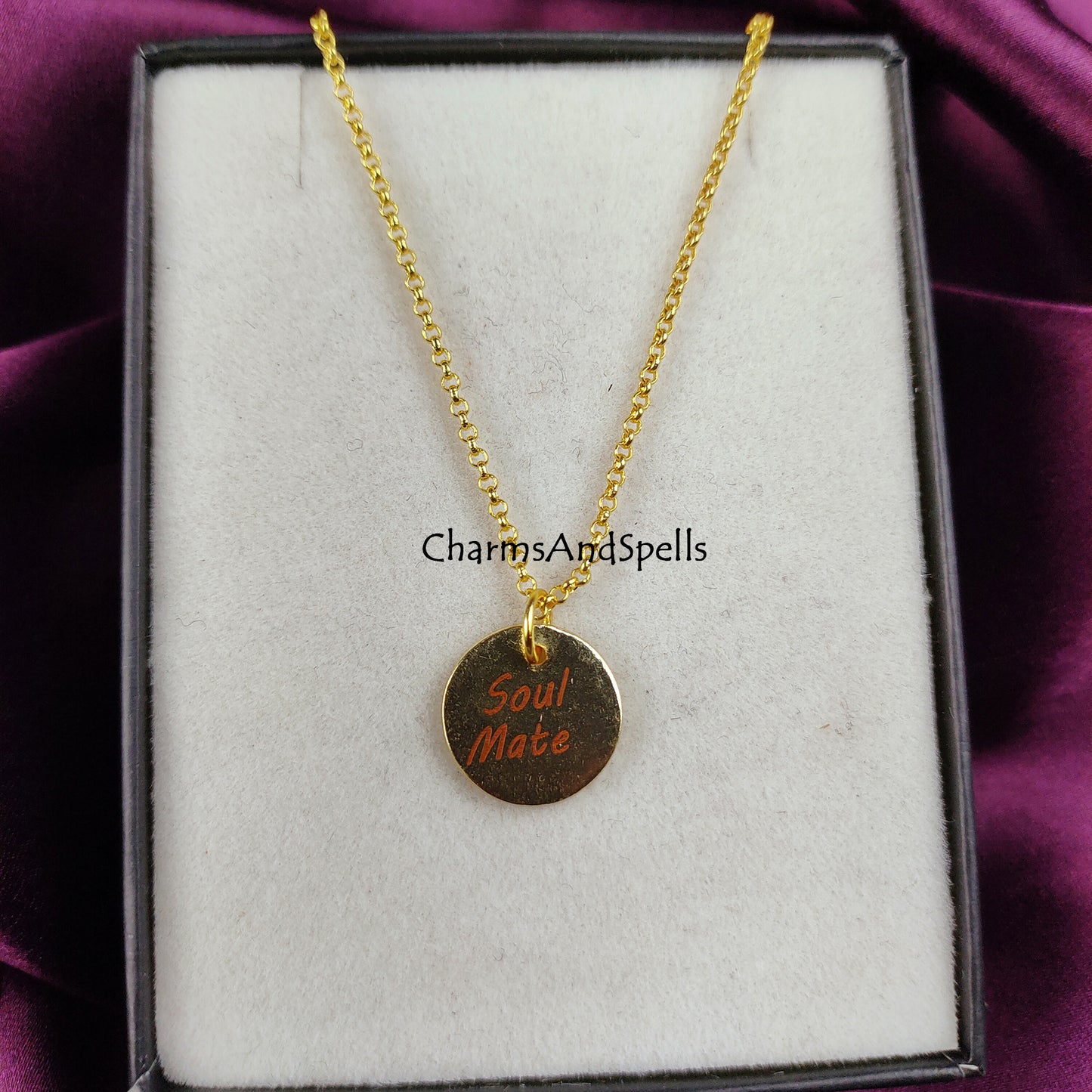 Personalized Necklace, Laser Engraved Soul Mate Necklace, Layering Jewelry, Unique Necklace, Wadding & Anniversary Gift, Soul Mate Gift