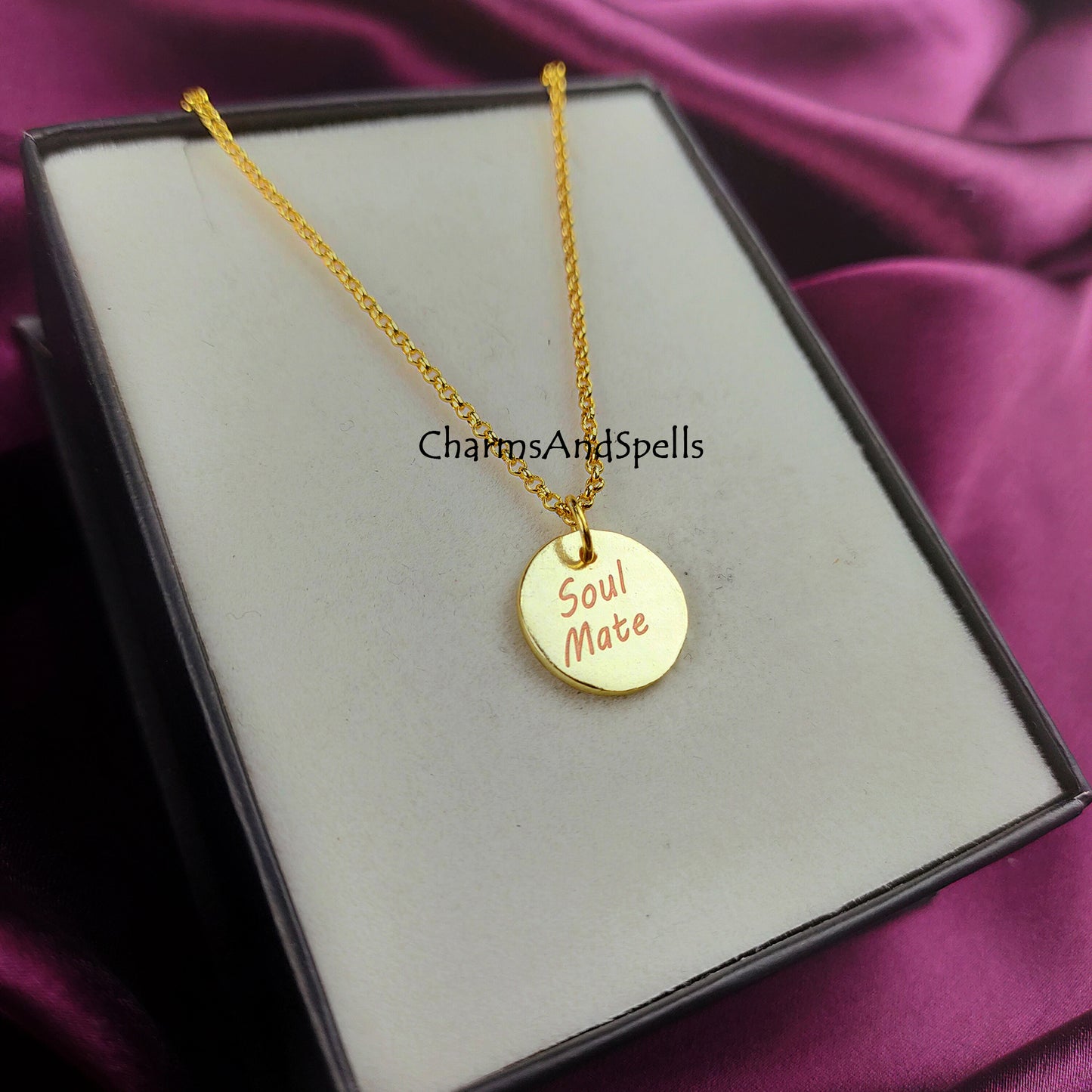 Personalized Necklace, Laser Engraved Soul Mate Necklace, Layering Jewelry, Unique Necklace, Wadding & Anniversary Gift, Soul Mate Gift