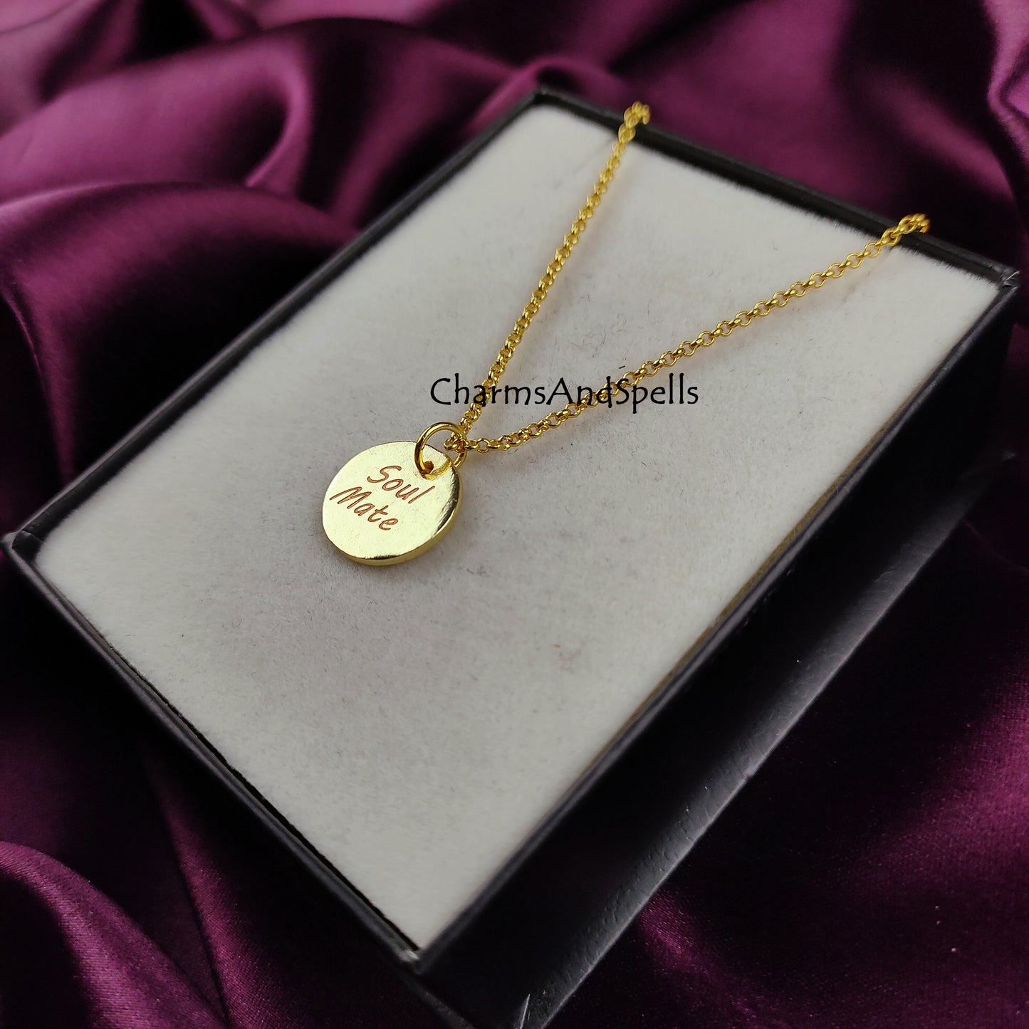 Personalized Necklace, Laser Engraved Soul Mate Necklace, Layering Jewelry, Unique Necklace, Wadding & Anniversary Gift, Soul Mate Gift