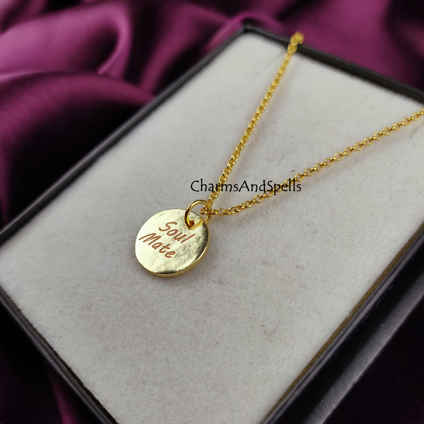 Personalized Necklace, Laser Engraved Soul Mate Necklace, Layering Jewelry, Unique Necklace, Wadding & Anniversary Gift, Soul Mate Gift