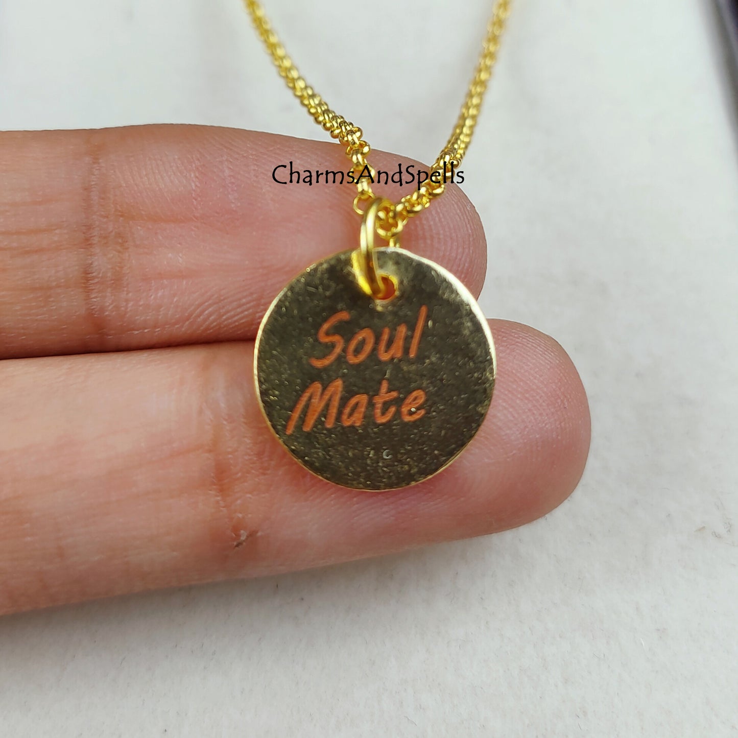 Personalized Necklace, Laser Engraved Soul Mate Necklace, Layering Jewelry, Unique Necklace, Wadding & Anniversary Gift, Soul Mate Gift