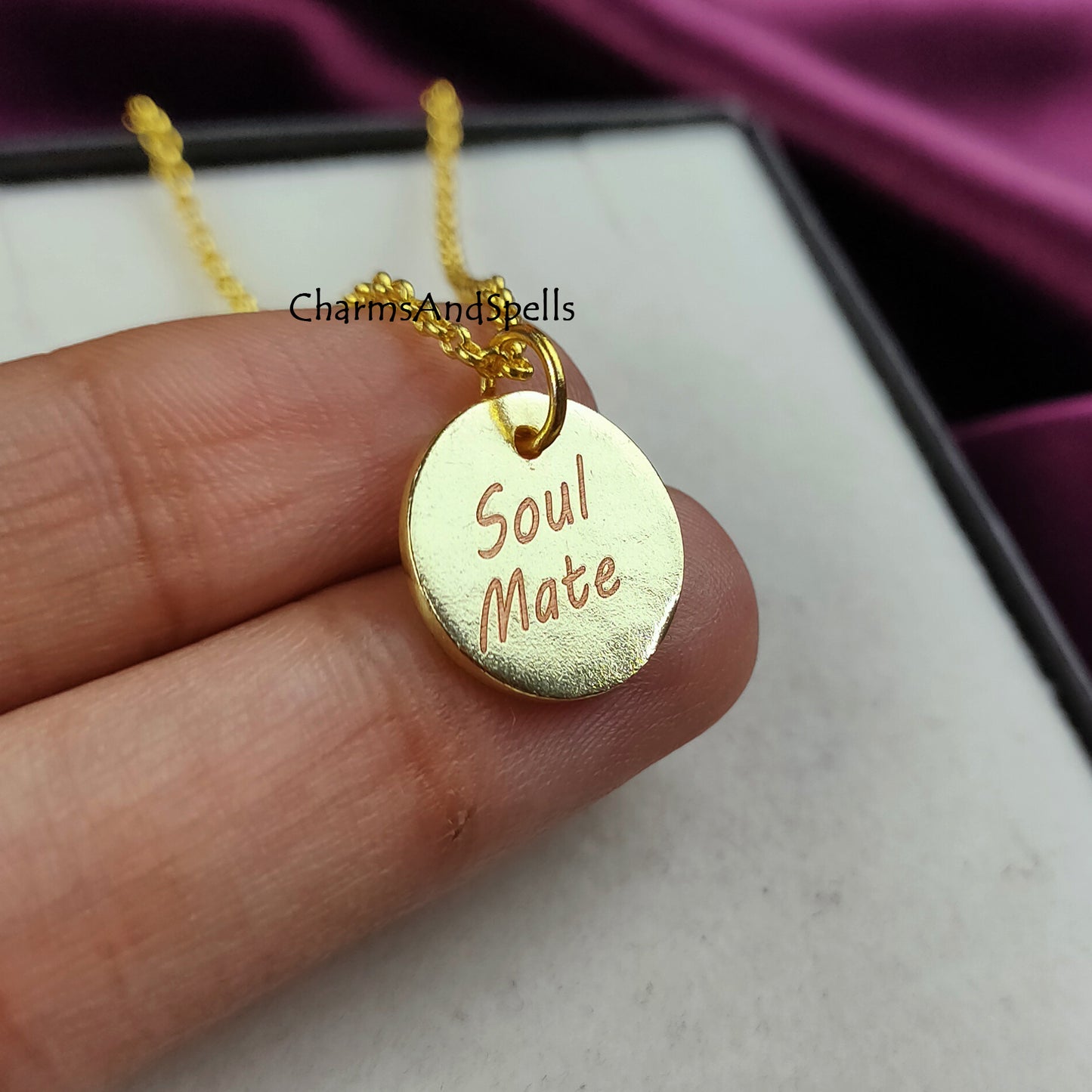 Personalized Necklace, Laser Engraved Soul Mate Necklace, Layering Jewelry, Unique Necklace, Wadding & Anniversary Gift, Soul Mate Gift