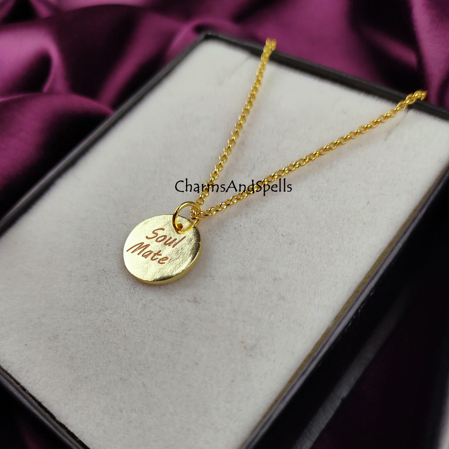 Personalized Necklace, Laser Engraved Soul Mate Necklace, Layering Jewelry, Unique Necklace, Wadding & Anniversary Gift, Soul Mate Gift