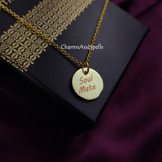 Personalized Necklace, Laser Engraved Soul Mate Necklace, Layering Jewelry, Unique Necklace, Wadding & Anniversary Gift, Soul Mate Gift