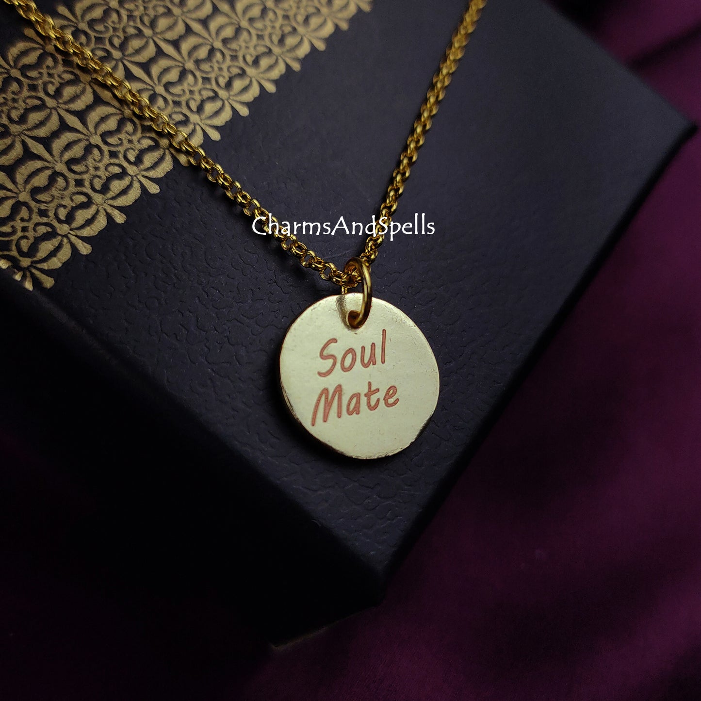 Personalized Necklace, Laser Engraved Soul Mate Necklace, Layering Jewelry, Unique Necklace, Wadding & Anniversary Gift, Soul Mate Gift