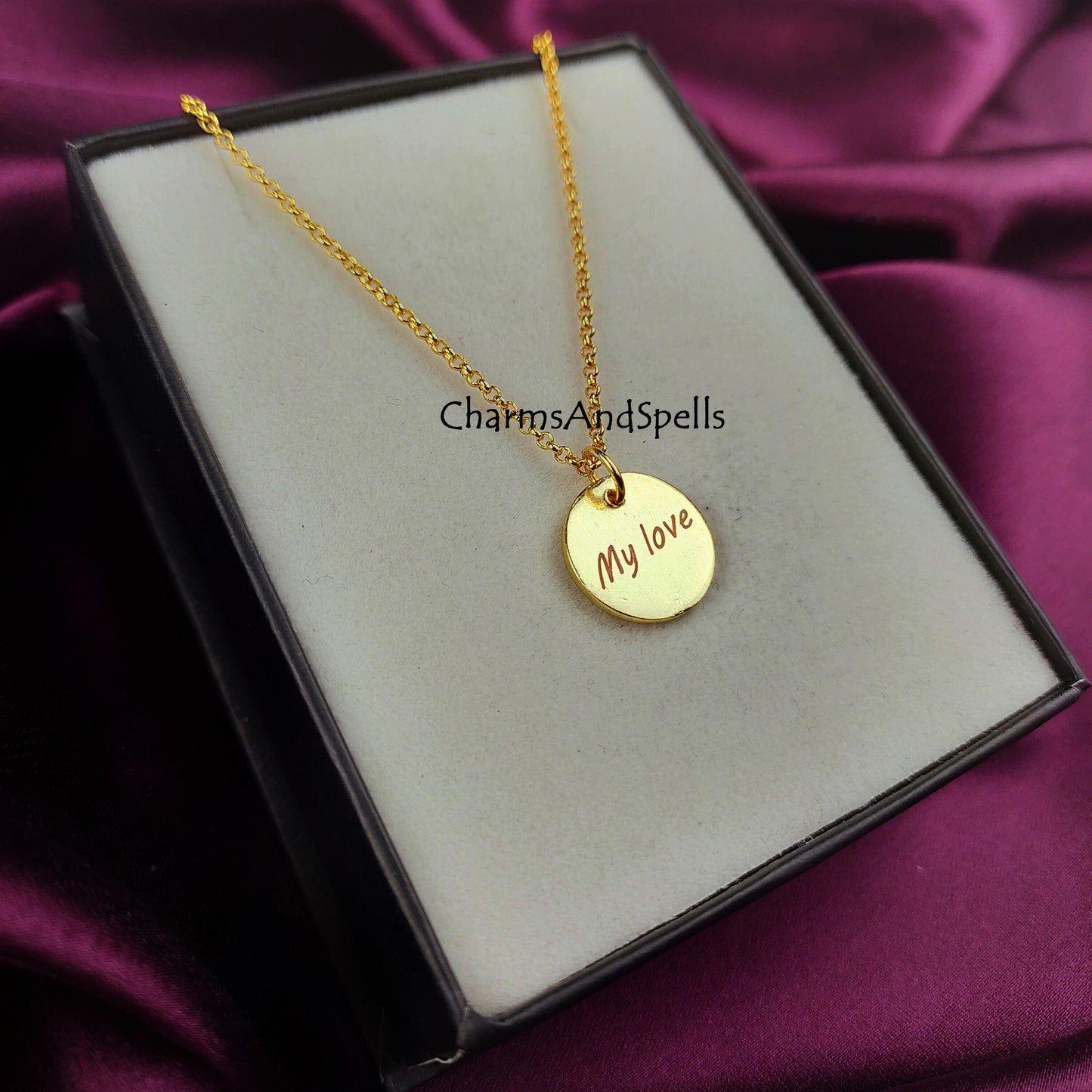 Personalized Engraved Necklace, Layering Jewelry, Engraved My Love Necklace, Gift For Your Soul Mate, Laser Engraved Jewelry, Gift For Her