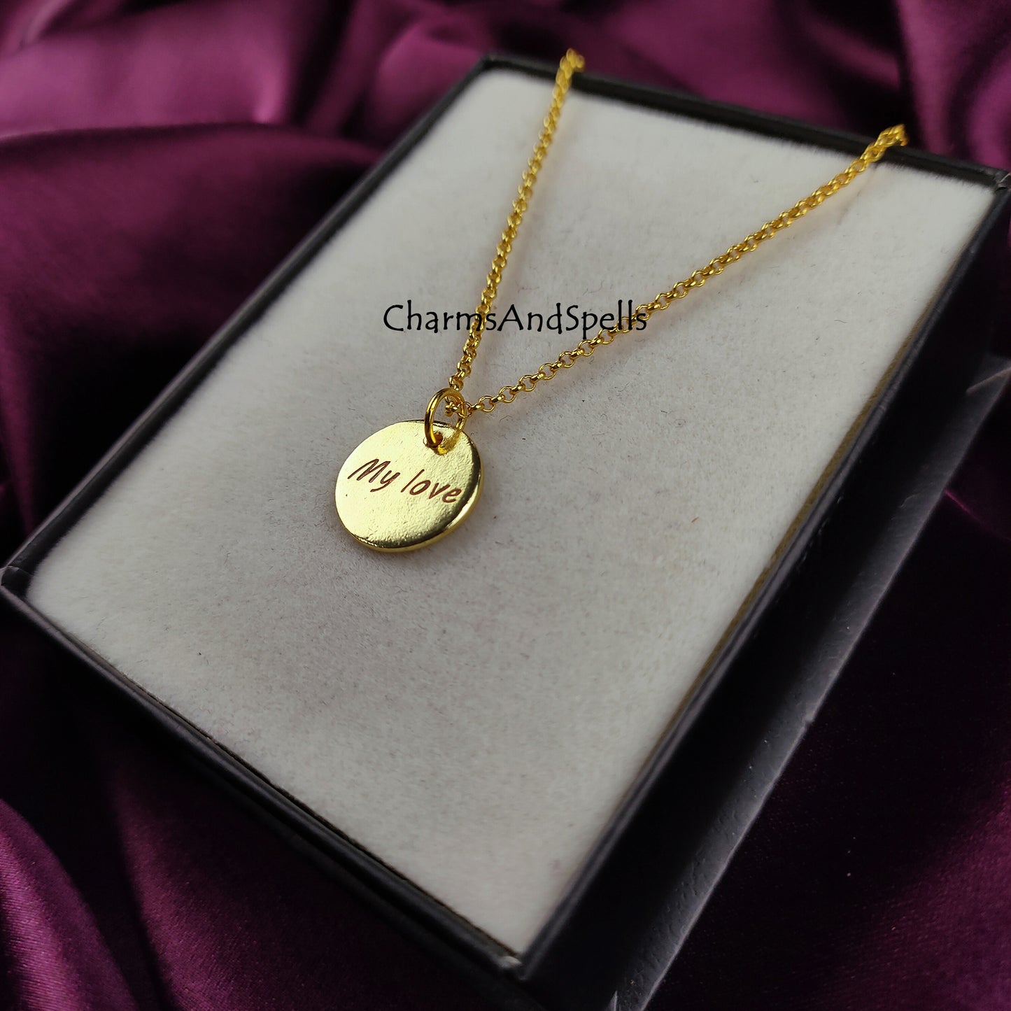 Personalized Engraved Necklace, Layering Jewelry, Engraved My Love Necklace, Gift For Your Soul Mate, Laser Engraved Jewelry, Gift For Her