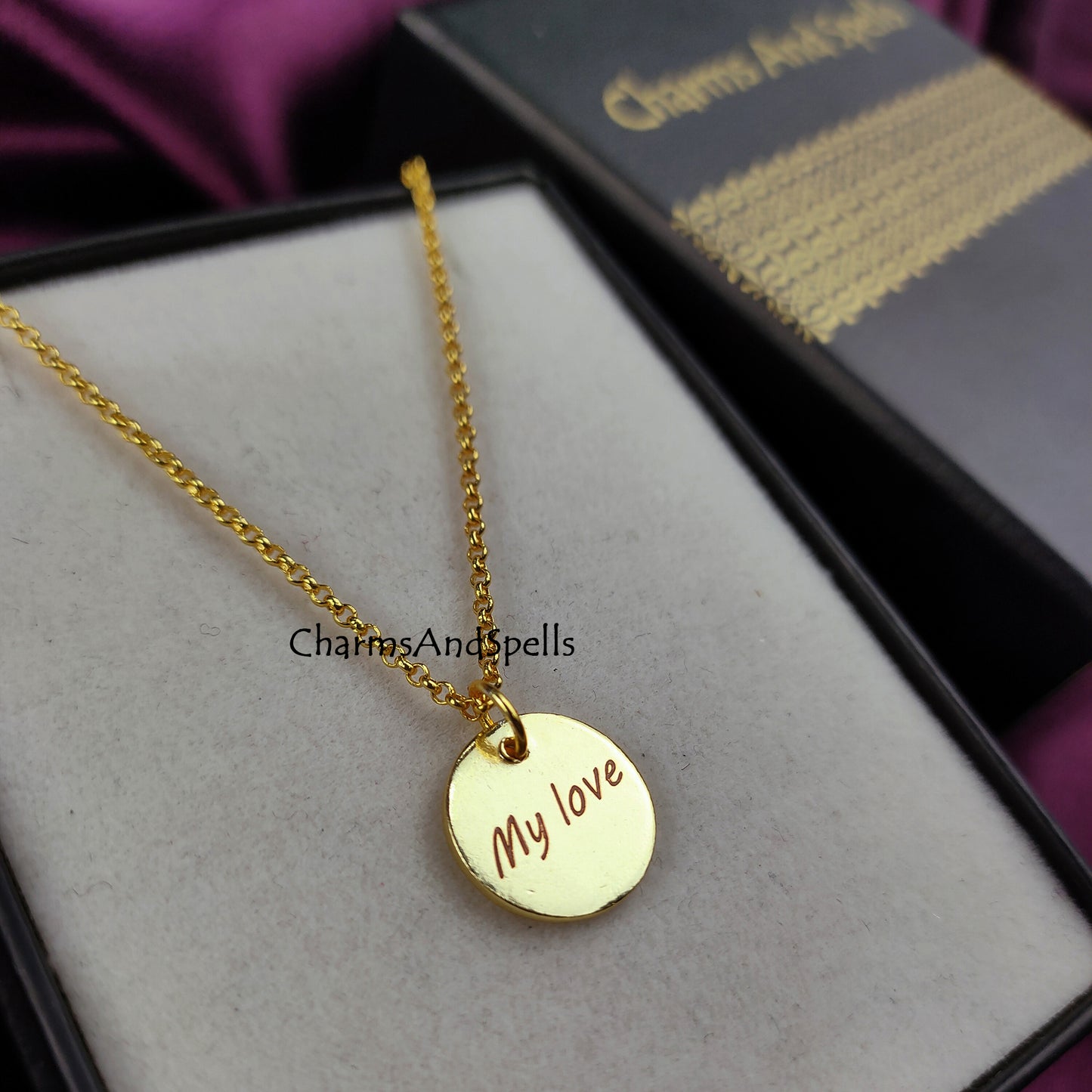 Personalized Engraved Necklace, Layering Jewelry, Engraved My Love Necklace, Gift For Your Soul Mate, Laser Engraved Jewelry, Gift For Her