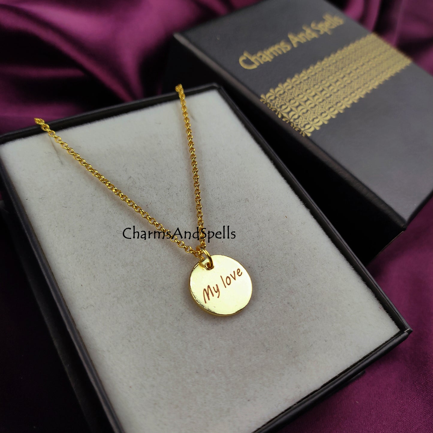 Personalized Engraved Necklace, Layering Jewelry, Engraved My Love Necklace, Gift For Your Soul Mate, Laser Engraved Jewelry, Gift For Her