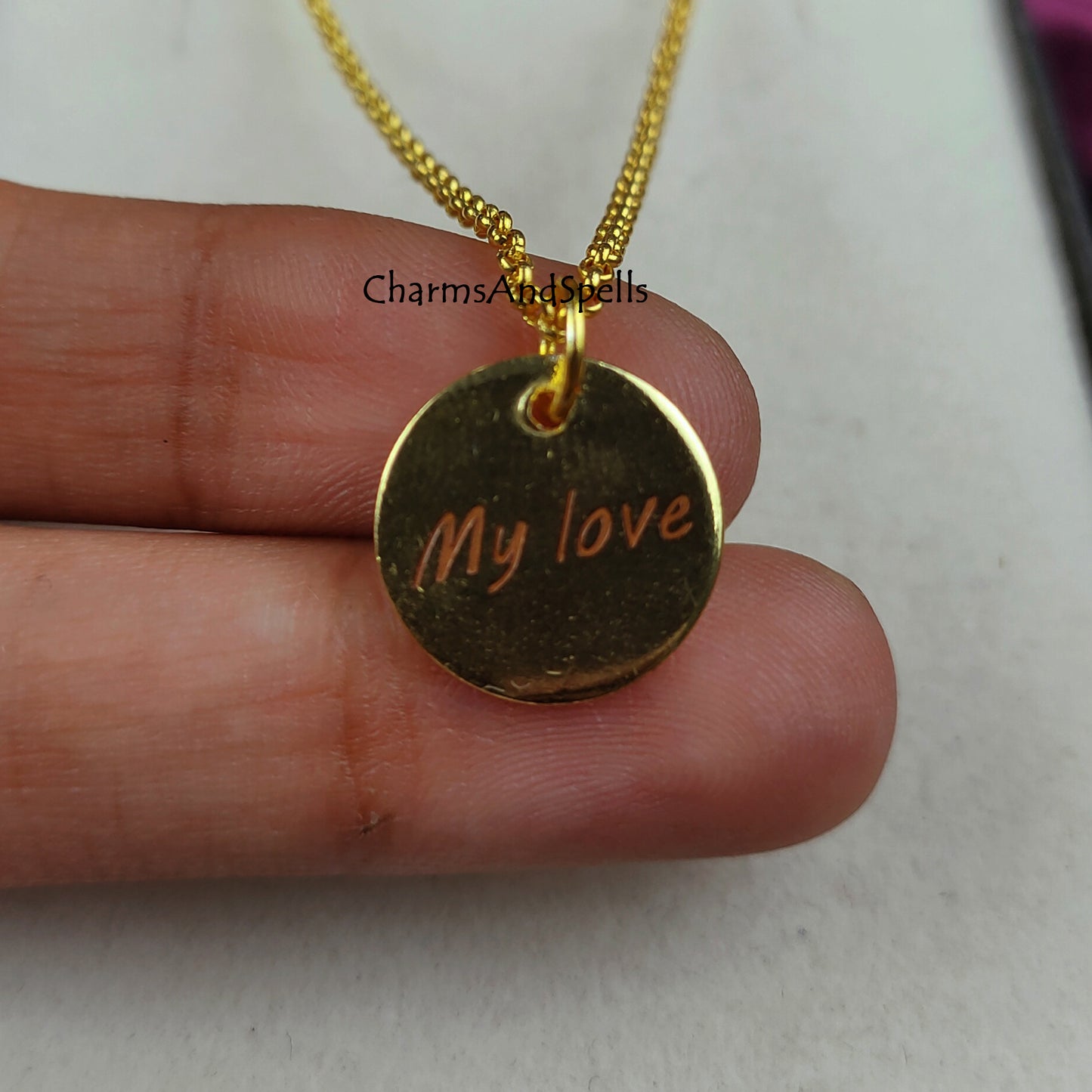 Personalized Engraved Necklace, Layering Jewelry, Engraved My Love Necklace, Gift For Your Soul Mate, Laser Engraved Jewelry, Gift For Her