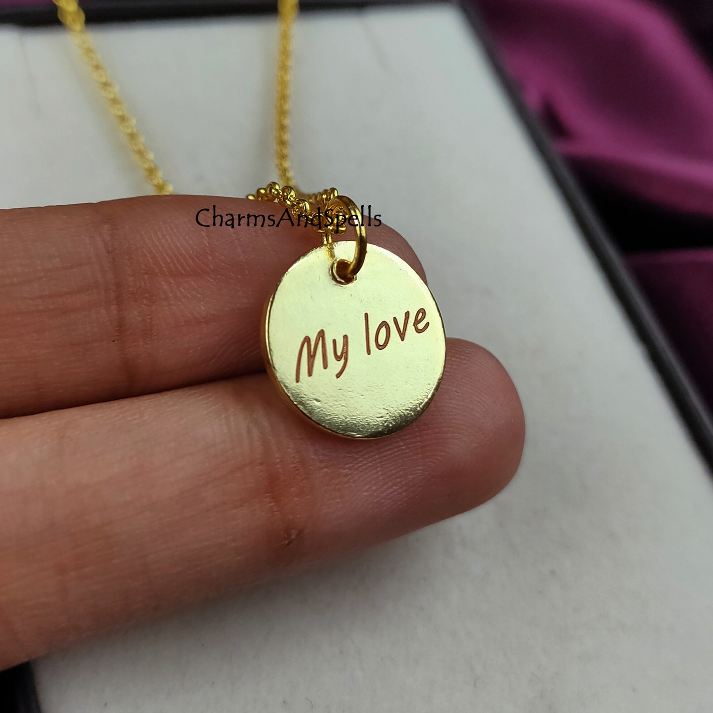 Personalized Engraved Necklace, Layering Jewelry, Engraved My Love Necklace, Gift For Your Soul Mate, Laser Engraved Jewelry, Gift For Her