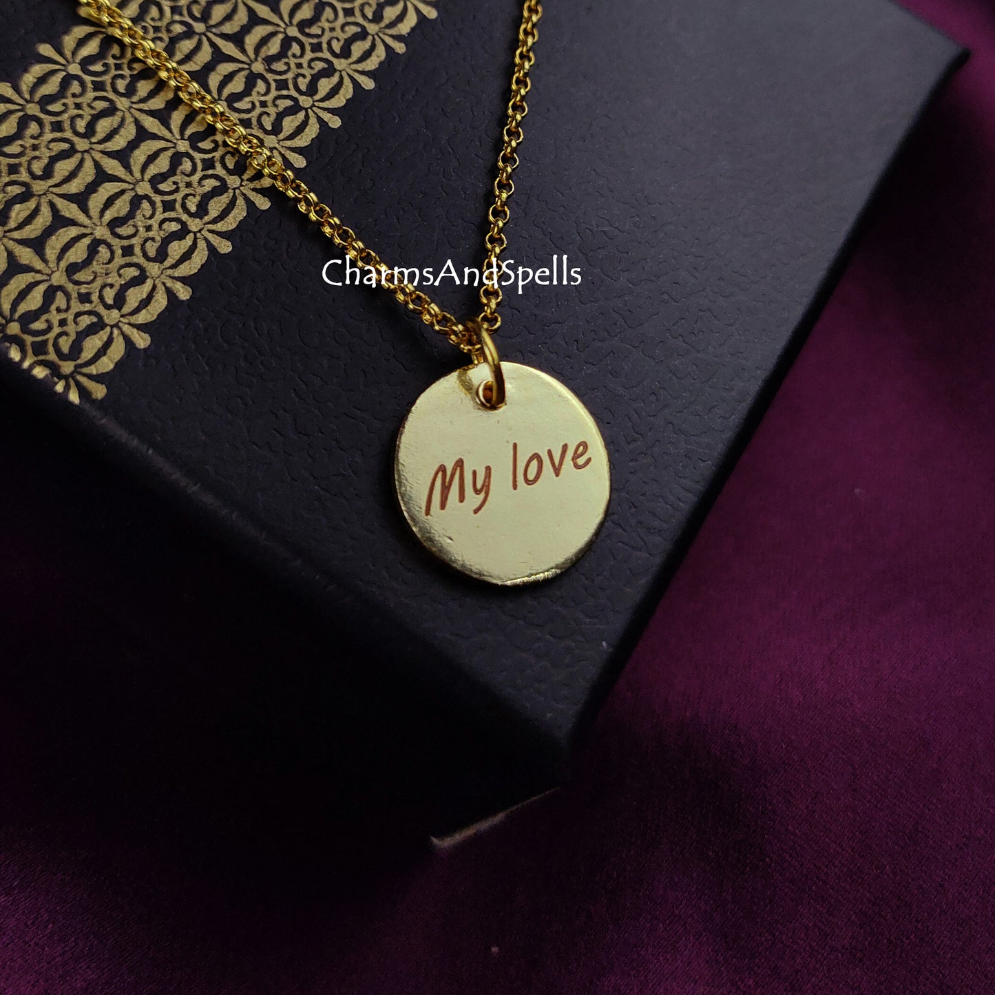 Personalized Engraved Necklace, Layering Jewelry, Engraved My Love Necklace, Gift For Your Soul Mate, Laser Engraved Jewelry, Gift For Her