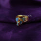 Tiny Raw Ethiopian Opal Ring | Raw Crystal Electroplated Fire Opal