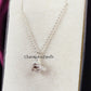 Raw Clear Crystal Necklace | Natural Gemstone Pendant Silver Plated Jewelry