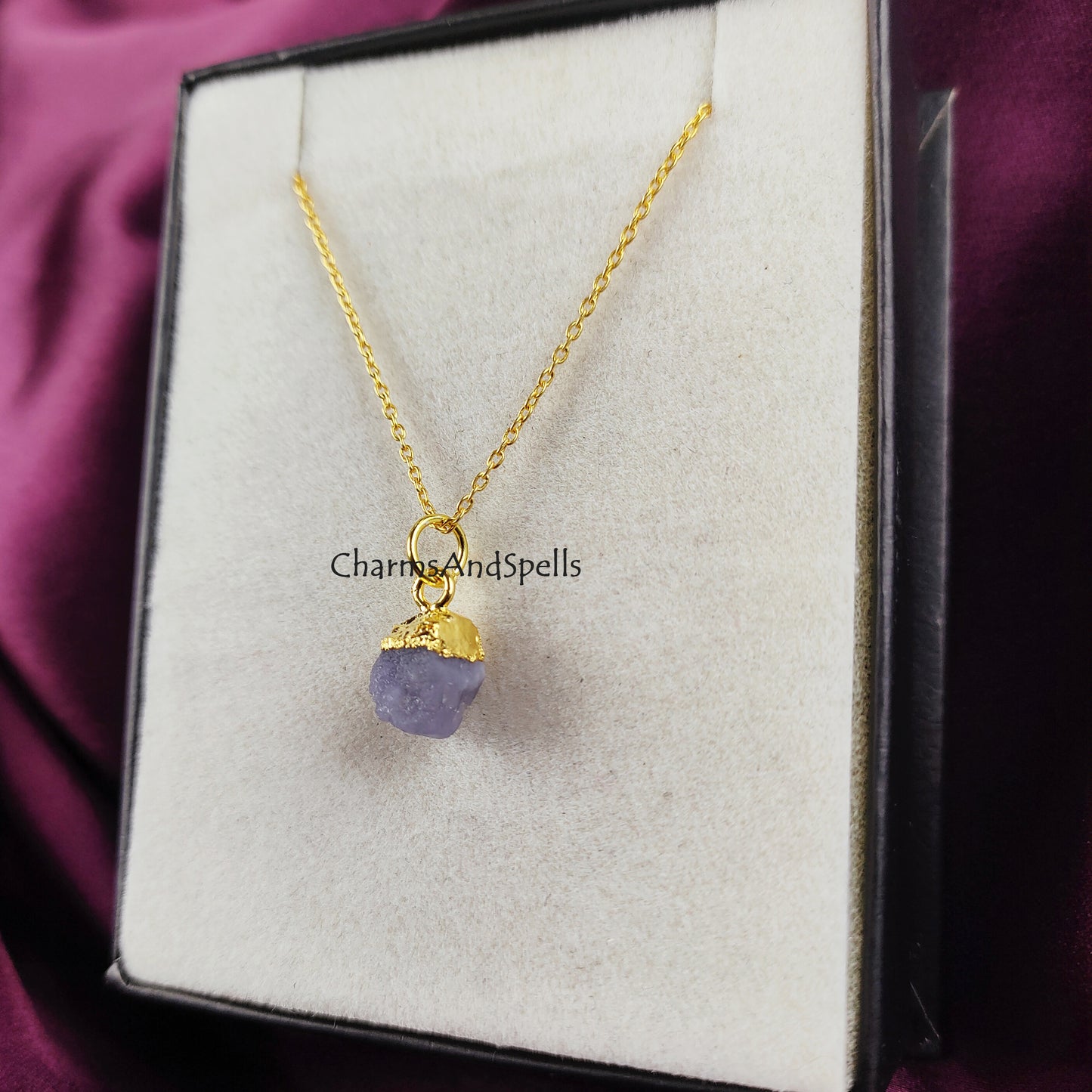 Natural Raw Tanzanite Necklace, December Birthstone Jewelry, Rough Tanzanite Necklace, Healing Crystal Necklace, Heart Chakra Necklace, Gift