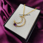 Natural Amethyst Moon Necklace | Boho Handmade