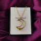 Natural Peridot Moon Necklace | August Birthstone
