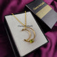Natural Peridot Moon Necklace | August Birthstone