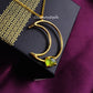 Natural Peridot Moon Necklace | August Birthstone